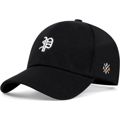 Unisex P Letter Borduur Baseballpetten Lente En Herfst Buiten Verstelbaar Casual Petten Zonbescherming Pet Sportpet zwart