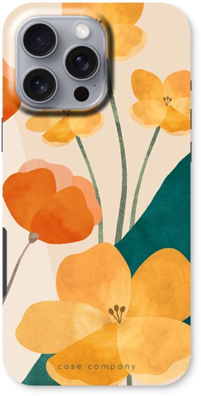 Case Company® - Hoesje geschikt voor iPhone 16 Pro Max hoesje - Amber bloom 2 - Tough Case - Maximale Bescherming alle Kanten en Schermrand
