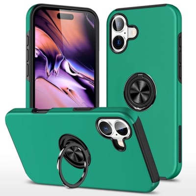 Telefoonhoesje Met Vingerring & Magneet voor Telefoohouders - Hoesje Geschikt voor: Samsung Galaxy A06 - Groen