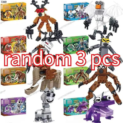 99 Nuits dans la Forêt Figurines Jouet Figurine Bloc de Construction Monstre Cerf Scène de Chasse Blocs Collection Modèle Jouets pour Enfants Cadeau