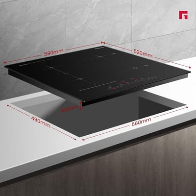 60 cm Inbouwhangplaat met Flexibele Zone en 4 Kookzones