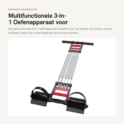 Dailygoods- Borstverlenging Multifunctioneel - Fitnessapparatuur - Klemmen - Handoefeningen - Elastisch Voetpedaal - Koolstofstaal - 1,5 kg - Fitnessapparaat