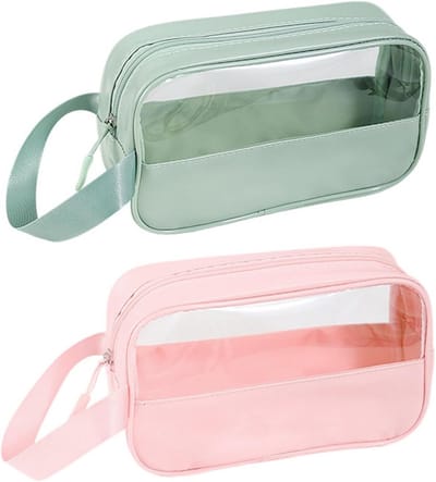 Set van 2 Transparante Waterdichte Make-up Tassen - Reis en Opbergtas PVC