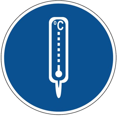 Temperatuur meten verplicht bord - kunststof 100 mm