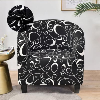 Levivel Clubfauteuilhoes Stretch Fauteuilhoes Bedrukte Kuipstoelhoes Woonkamerbankhoes Spandex Bankhoes Ontworpen Voor Barbalie Familie Kamer 1 PC