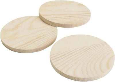 CC Houten Onderzetters Rond 9 cm Naturel per set van 5
