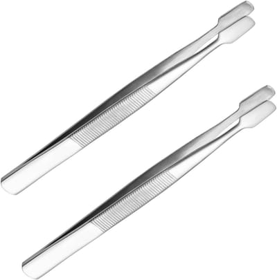 Filatelie Pincetten - Postzegel Tang - Delicate Voorwerpen Hanteren - Gladde Spatelpunten - 114 mm - Zilver