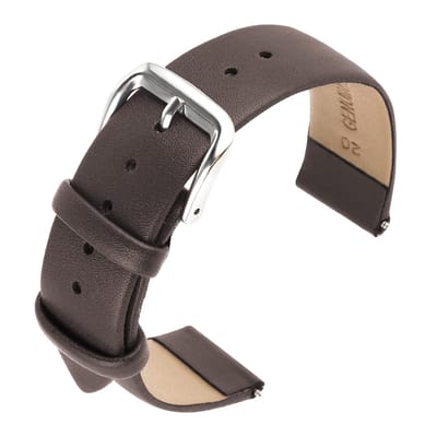 Dailygoods- Horlogebandje Lederen Snelsluiting - 20 mm - Runderleder - Universele Horloges - Roestvrijstalen Gesp - Inclusief Veerpennetjes - Horlogearmband
