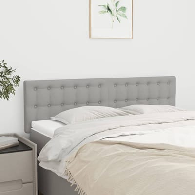 vidaXL - Hoofdborden - 144x5x78/88 - cm - stof - lichtgrijs