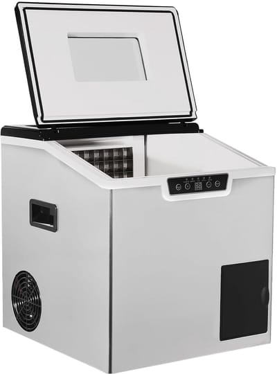 IJsblokjesmachine - IJsbreker - Drankjes Koelen - 2-in-1 Functie - 30-40kg per dag - Zwart Zilver