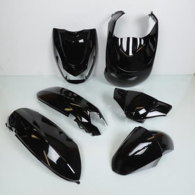 Kit carénage Tun'R pour Scooter Peugeot 50 Kisbee Après 2018 6 pieces noir brillant Neuf