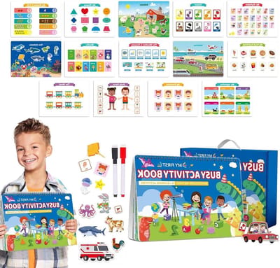 Kinder Activiteitenboek - Leerzaam Speelgoed - Familie Tijd - Duurzame Materialen - 29 x 21.5 x 3 cm - Enkele Attribuut
