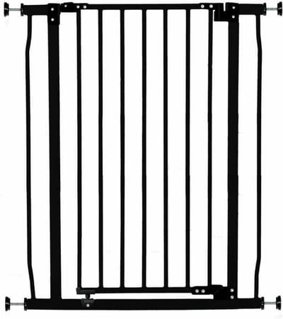 DREAMBABY Extra Hoge Veiligheidshekje LIBERTY - Met Drukbevestiging - B 75/81 x H 93 cm - Zwart