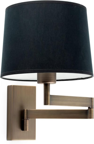 Moderne Zwarte Wandlamp met Kap voor Binnenverlichting - E27 Fitting