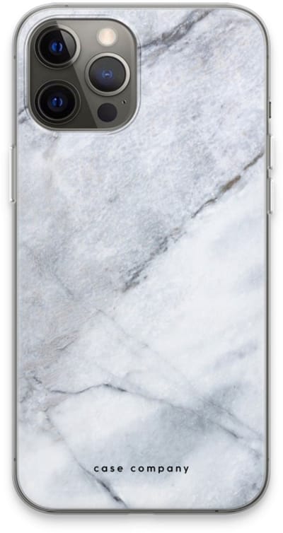 Case Company® - Hoesje geschikt voor iPhone 13 Pro Max hoesje - Witte marmer - Soft Cover Telefoonhoesje - Bescherming aan alle Kanten en Schermrand