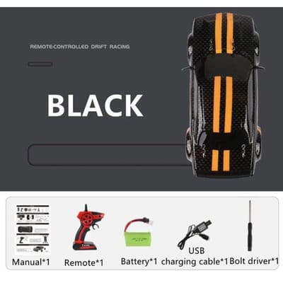 RC auto 4WD 2.4G 30 km/u hoge snelheid drift racen radiogestuurde machine 1:14 afstandsbediening autospeelgoed voor kinderen kindercadeaus zwart