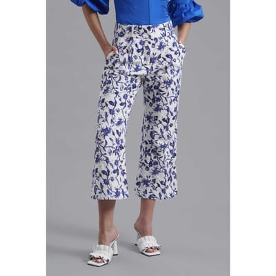 Anne Fontaine Idoia Dark Navy Size: 36 | Wide-Leg & Flared Pants Outlet | Dames | Wit