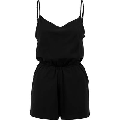 Urban Classics Ladies Short Spaghetti Jumpsuit Jumpsuit zwart 4XL