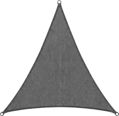 Abbey Camp Schaduwdoek - HDPE - 3.6x3.6x3.6m - Grijs - Zonnedoek - RVS Ringen - MURCIA-360