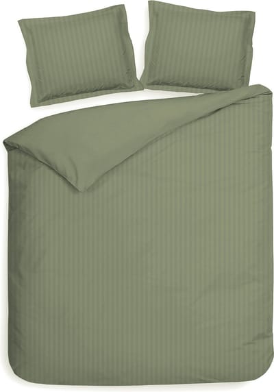 Heckettlane Laurel-Green Dekbedovertrek Banda 240x200-220 cm + 2 slopen 60x70 cm, gemaakt van 100% Katoen-Satijn