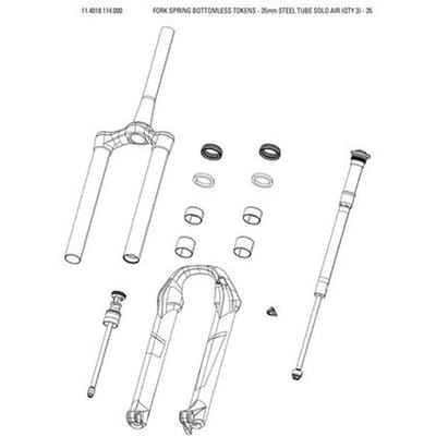 Vork Rockshox Pack Tokens 35mm Steel Tube Solo Air 35 A1 2021 3