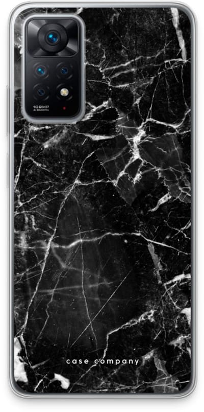 Case Company® - Hoesje geschikt voor Xiaomi Redmi Note 11 Pro hoesje - Zwart Marmer - Soft Cover Telefoonhoesje - Bescherming aan alle Kanten en Schermrand