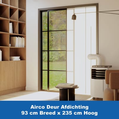 Airco Deur Afdichting Kit 211,5 x 93 cm - 2 jaar Garantie - Energiebesparende Ritssluiting voor Airco Slang - Airco Deurafdichting voor Schuifdeuren, Binnen en Buiten Deuren - Kylians