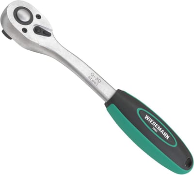 Grote omkeerbare ratel 1/2 inch met 72 tanden en tweecomponenten handvat