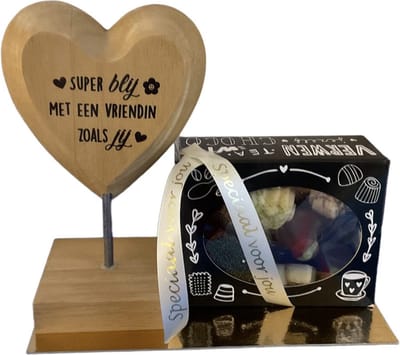 Hart - Vriendin - Bonbons - Lint: Speciaal voor jou - Cadeauverpakking