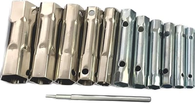 Set van 12 Draadloze Steeksleutels, Dubbelzijdige Steeksleutelset voor Loodgieters, Moeren en Kranen, 8-37 mm, Ideaal voor Thuis en Professioneel Gebruik