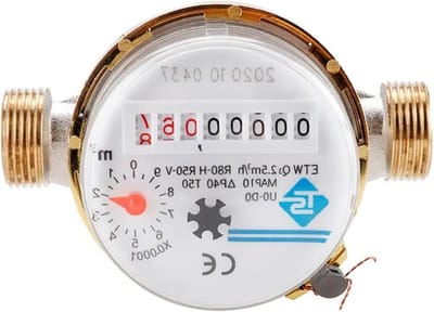 Watermeter - Slimme Meter - Waterverbruik Meten - Draaivleugel Mechanisme - 1/2*3/4 inch - Wit