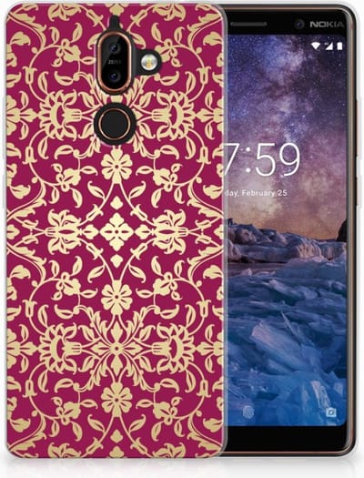 Siliconen Hoesje Nokia 7 Plus Barok Pink