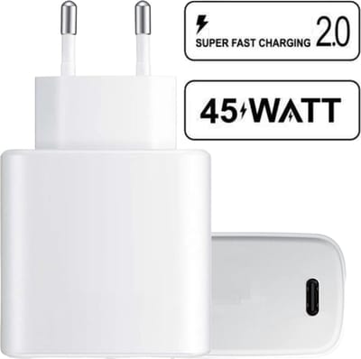 Phreeze usb-C Adapter - Super Fast Charge 2.0 - 45w - Wit - Snellader Lader Stekker Oplader voor S24,S23,S22, S21,S20,Note,Flip,Fold,3,4,5,A54