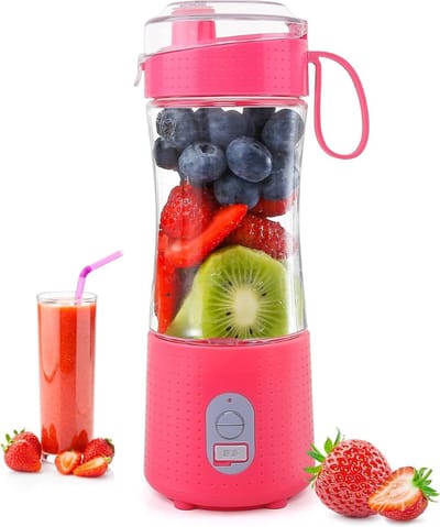 Blender Smoothie - Blender to Go Reizen - Portable Blender Roze - Cadeau - LED Verlichting Startknop - Duurzaam - IJsbreker - 400ML