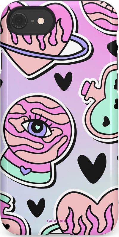 Casetastic Hoesje Geschikt voor Apple iPhone 7/8/SE - Stijlvolle Beschermende Duo-layer Case - Pastel Popart