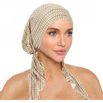 Nieuwe Dames Hoofddoek Hijab Chemo Muts Turban Vooraf Geknoopte Hoofdband Bandana Kanker Haaruitval Hoofddoek Hoofdomwikkeling Stretch Muts Hijabs beige