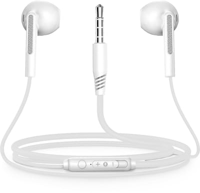 Oordopjes met draad - 3,5mm Jack aansluiting - Oortjes met draad en microfoon - Wit