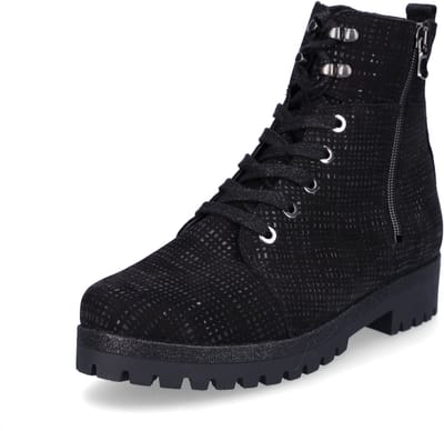 Waldläufer dames veter enkellaars zwart metallic 5,5