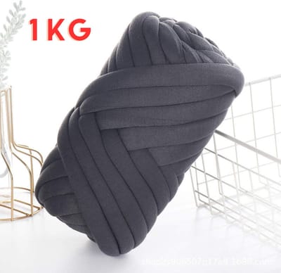 Jinius® - Chunky Wol - Chunky Wool - Chunky Yarn - Chunky Garen - Grijs - 1 KG - 1 Kilogram - 2,5 cm Dikte - Handbreien - Garen - Wol