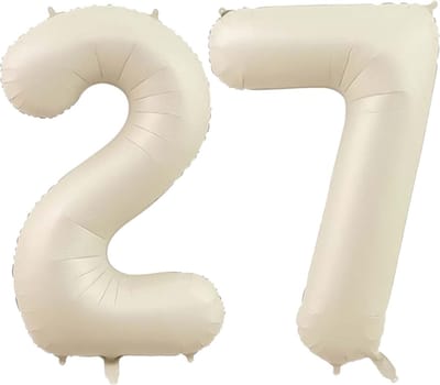 Cijfer Ballonnen Ballon Cijfer 27 Verjaardag Versiering Feest Helium Ballonnen Cijferballon Folieballon Wit Xl Formaat