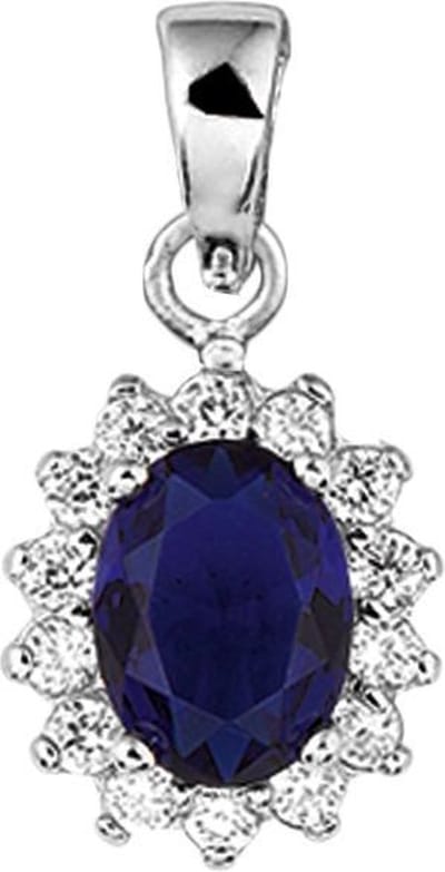 The Jewelry Collection Hanger Zirkonia En Synthetische Saffier - Zilver