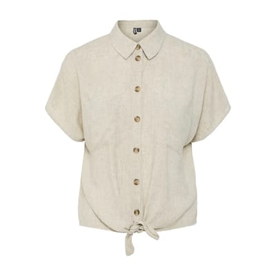 PIECES - PCPIA SS TIE SHIRT WVN NOOS - Dames - Blouses