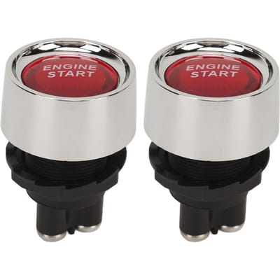 Interrupteur de démarrage d'allumage moteur DC12V 50A Interrupteur de démarrage à bouton-poussoir pour camping-cars yachts bateaux voitures de course camions Rouge rouge