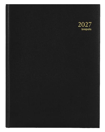 Brepols bureau agenda 2027 - TIMING [0.137] - LIMA - Bureau agenda - 1 week op 2 pagina's - Weekoverzicht - Zwart - 17.1 x 22 cm