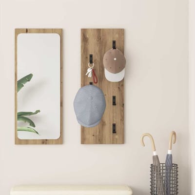 vidaXL - Wandgemonteerde - kapstok - Muurmontage - Artisan - Eiken - Bewerkt - hout