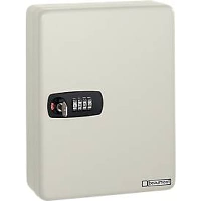Sleutelkast met cijfercombinatieslot Keybox - plaatstaal - 60 haken - lichtgrijs