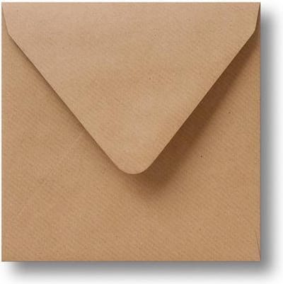 Envelop 12,5 x 14 Kraft bruin, 60 stuks