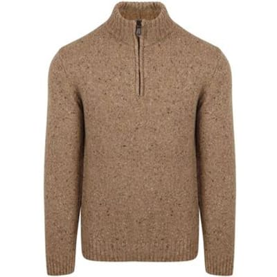 Suitable Half Zip Trui Donnegal Tweed Eco Wool Beige - Maat XXL - Heren - Quarter zip - Schipperstrui met rits - Volwassen mannen