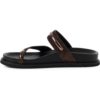 Tamaris leren slippers voor dames 1-27415-46-304 Damesschoenen Voetbed Bruin