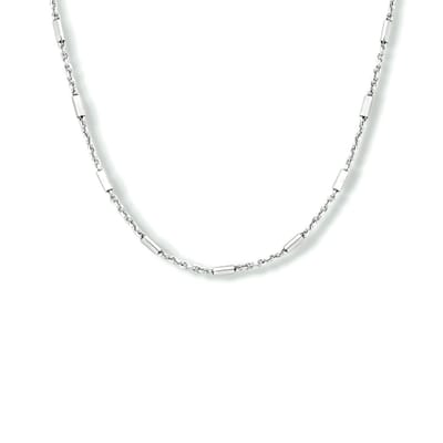 collier buisjes 1,3 mm 40 + 4 cm zilver gerhodineerd